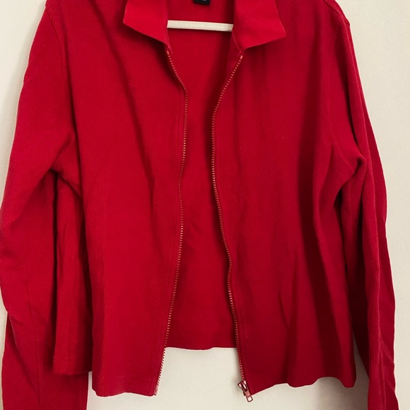 The Limited Sweaters - Limited Size XL Color Red Zip-Up Sweater